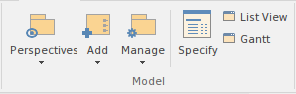 Package panel of the Design ribbon in Sparx Systems Enterprise Architect.