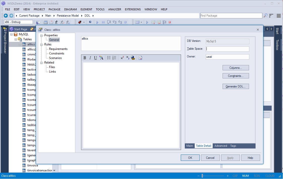 Common Properties Dialog