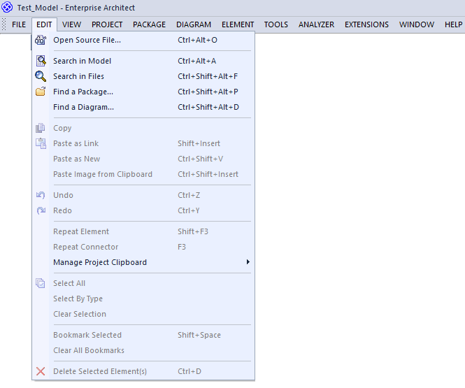 Edit Menu