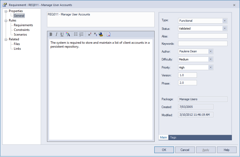 Common Property Dialogs