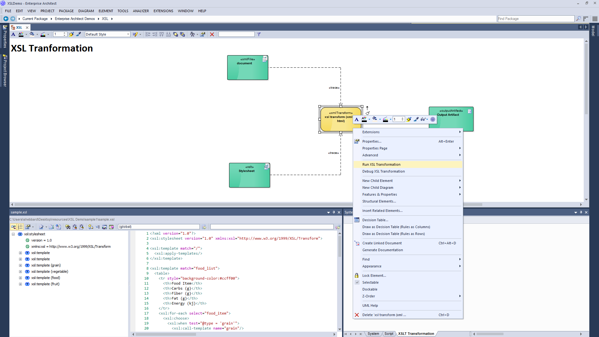 Run XSL Transformation